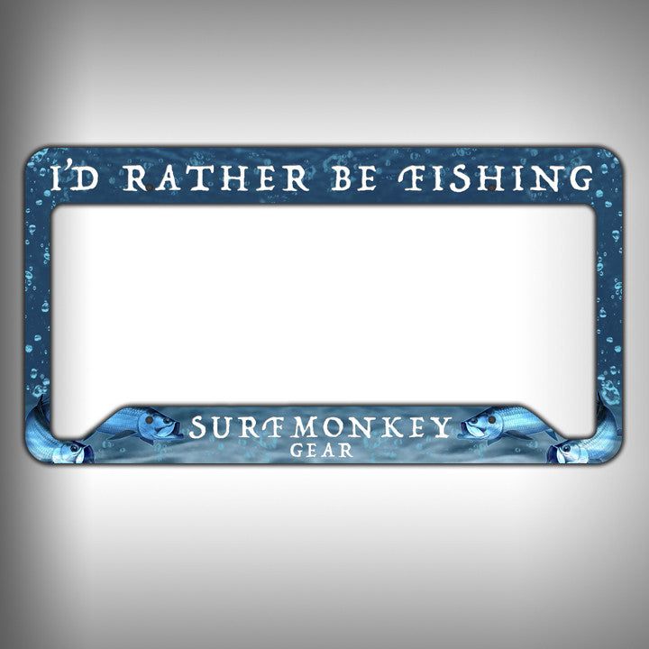 Rather be Fishing Custom Licence Plate Frame Holder Personalized Car A –  SurfmonkeyGear
